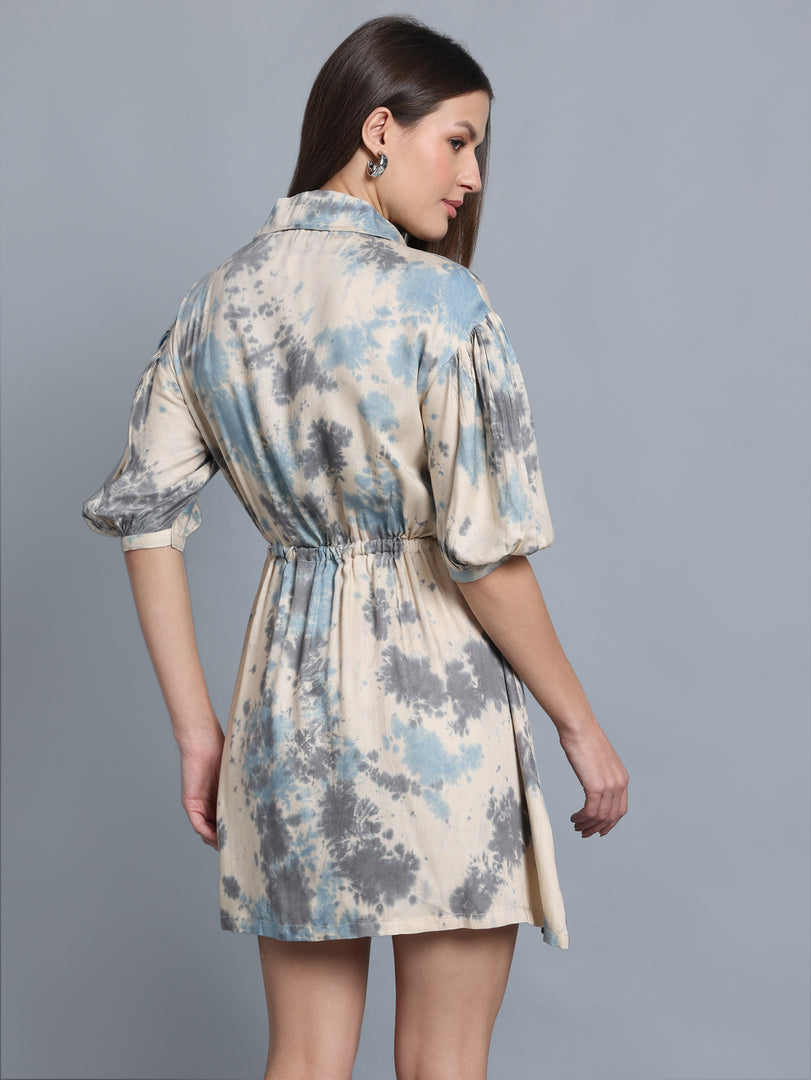 Azure Breeze Shirt Dress