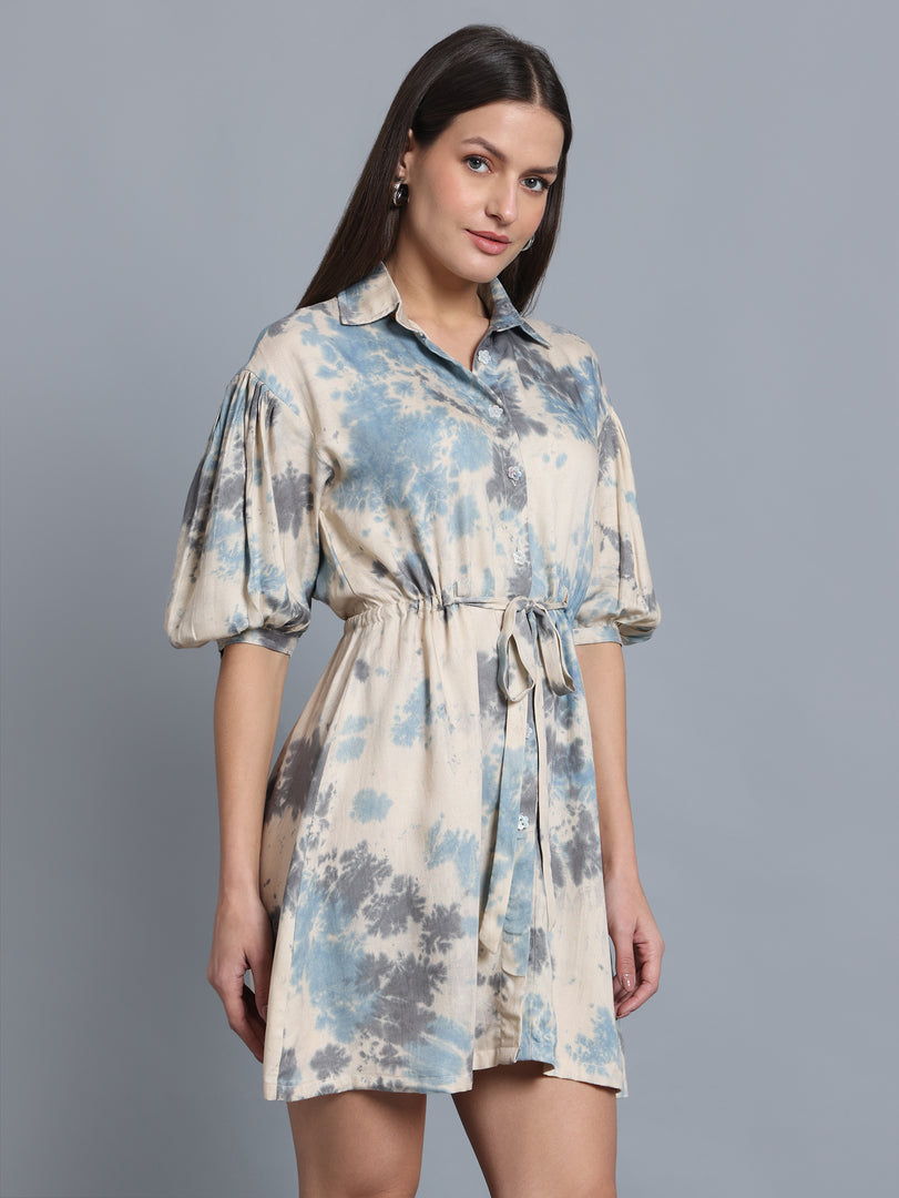 Azure Breeze Shirt Dress