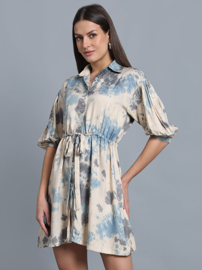 Azure Breeze Shirt Dress