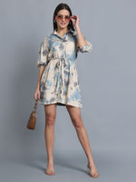 Load image into Gallery viewer, Azure Breeze Shirt Dress