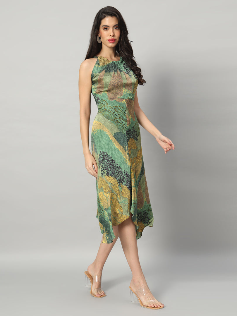 Emerald Canopy Midi Dress
