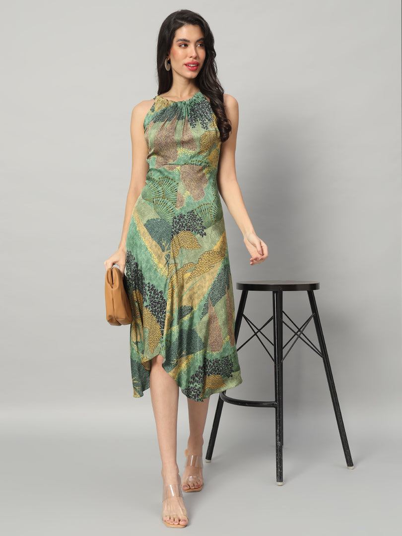 Emerald Canopy Midi Dress