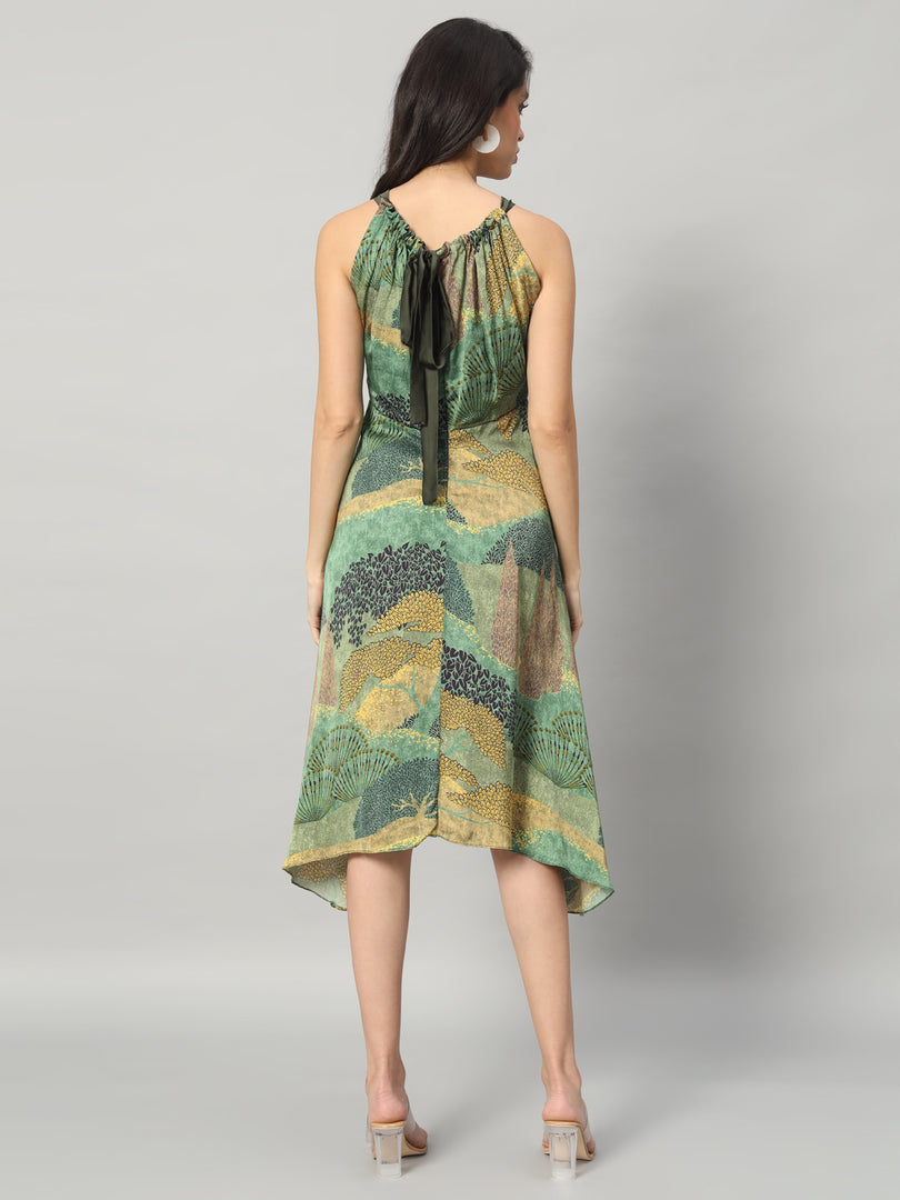 Emerald Canopy Midi Dress