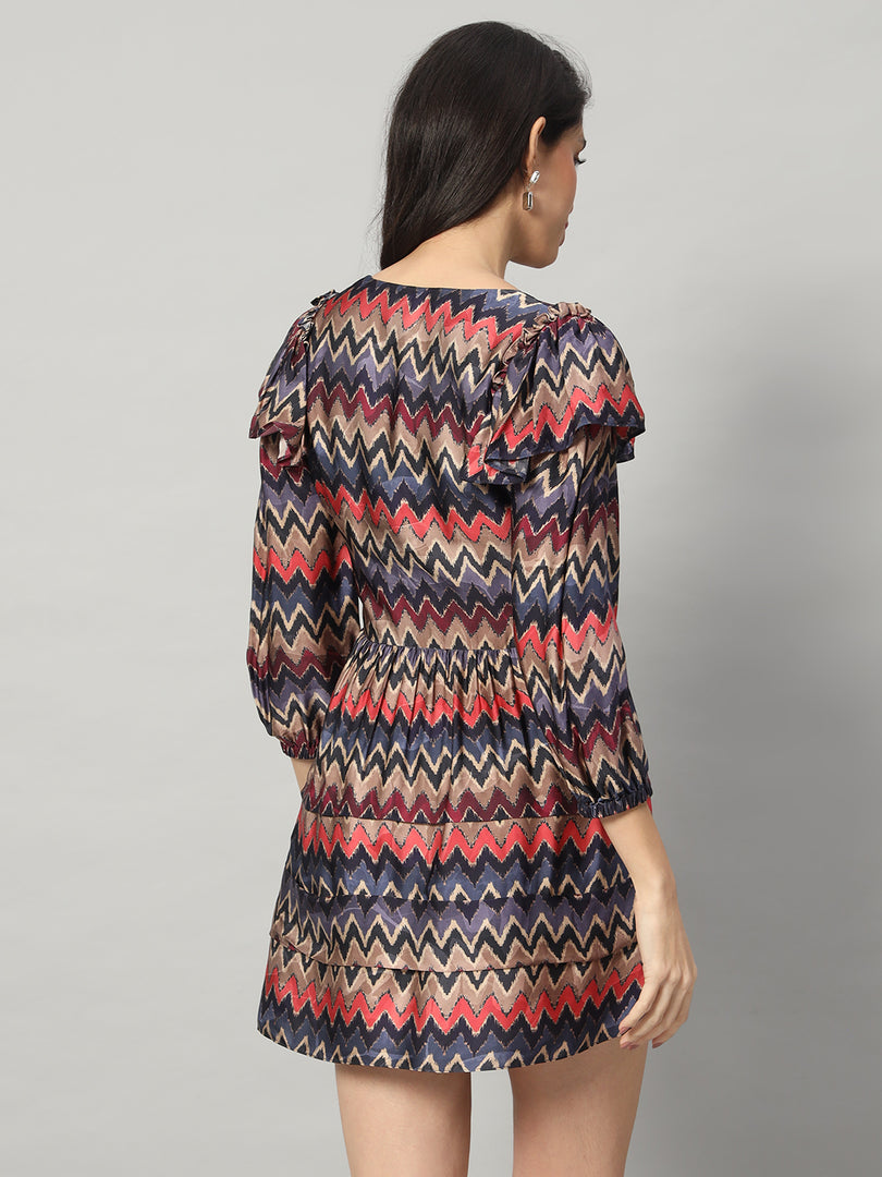 Vivid Chevron Statement Dress