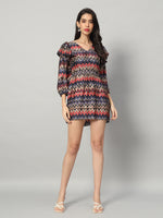 Load image into Gallery viewer, Vivid Chevron Statement Dress