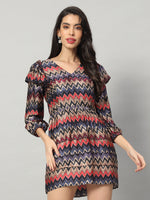 Load image into Gallery viewer, Vivid Chevron Statement Dress