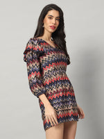 Load image into Gallery viewer, Vivid Chevron Statement Dress