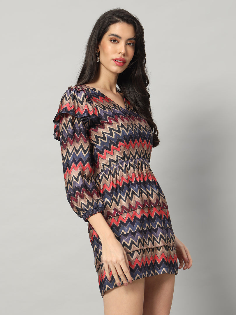 Vivid Chevron Statement Dress