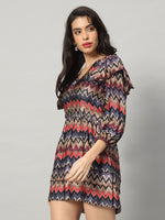 Load image into Gallery viewer, Vivid Chevron Statement Dress