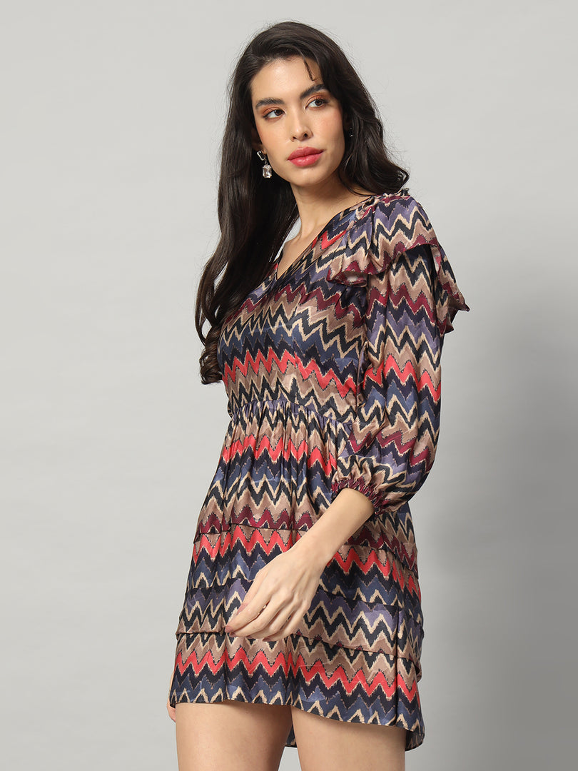 Vivid Chevron Statement Dress
