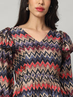 Load image into Gallery viewer, Vivid Chevron Statement Dress