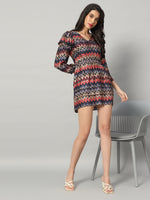 Load image into Gallery viewer, Vivid Chevron Statement Dress