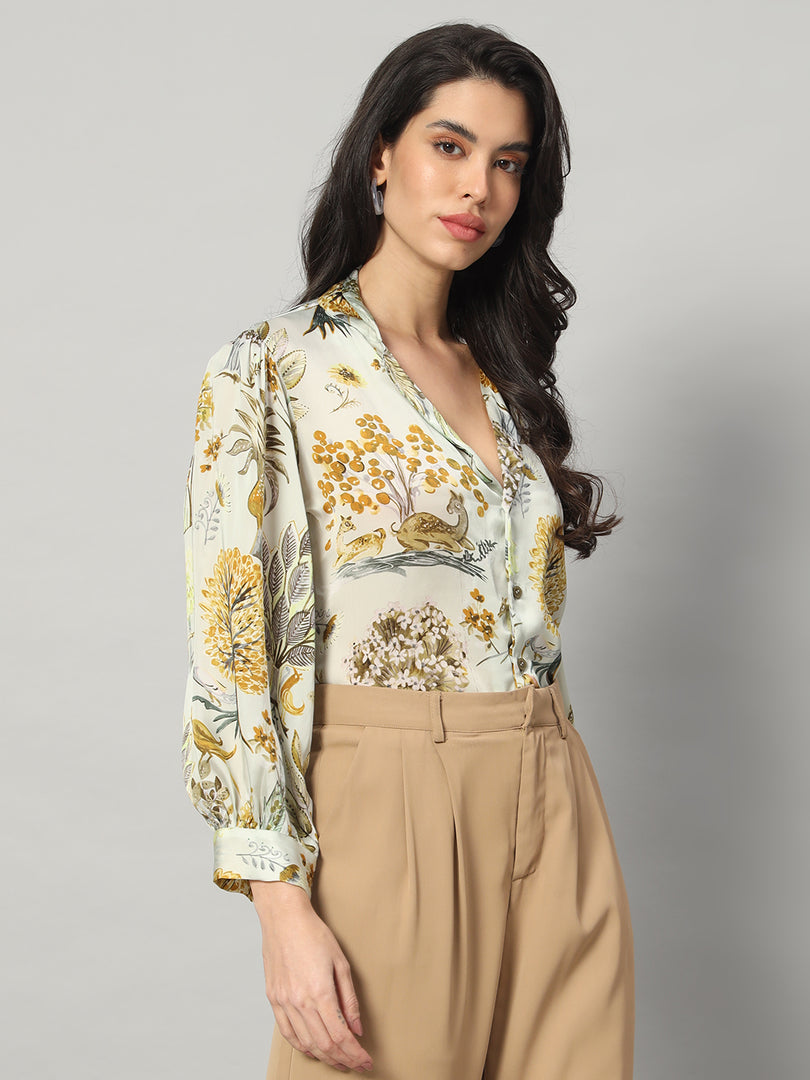 Golden Oasis Silk Blouse