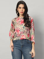 Load image into Gallery viewer, Floral Symphony Satin Blouse