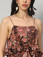 Load image into Gallery viewer, Midnight Paisley Ruffle Top