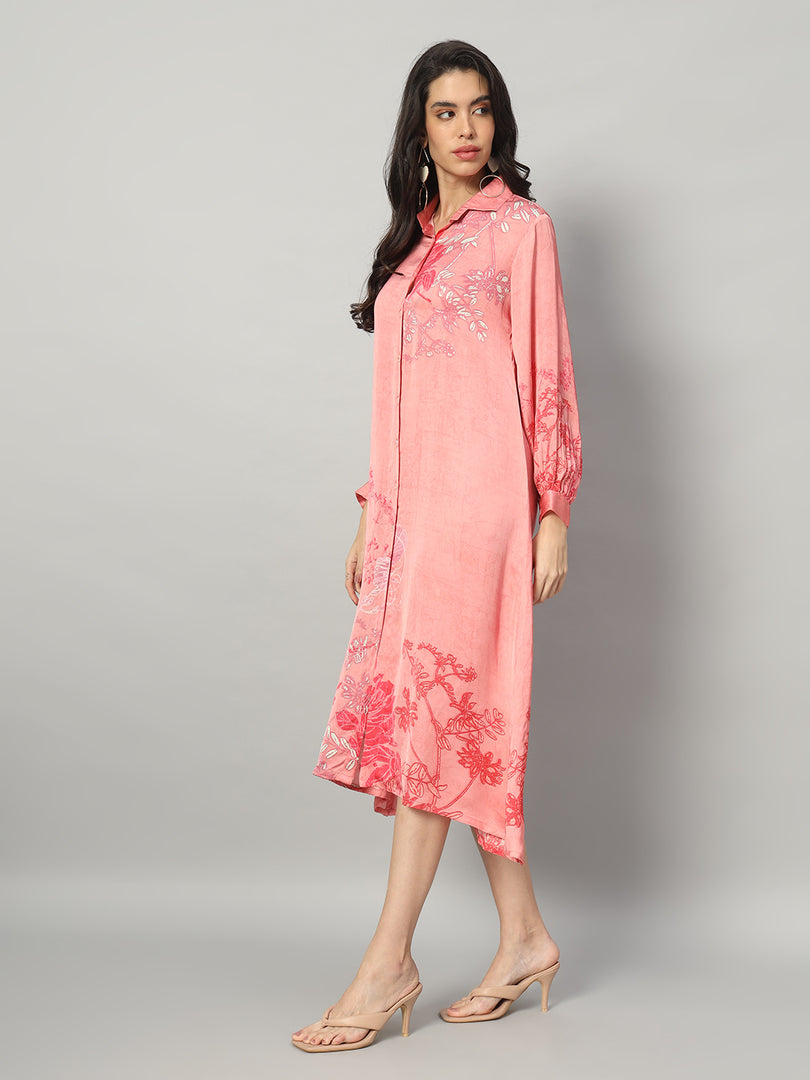 Pink Petal Shirt Dress