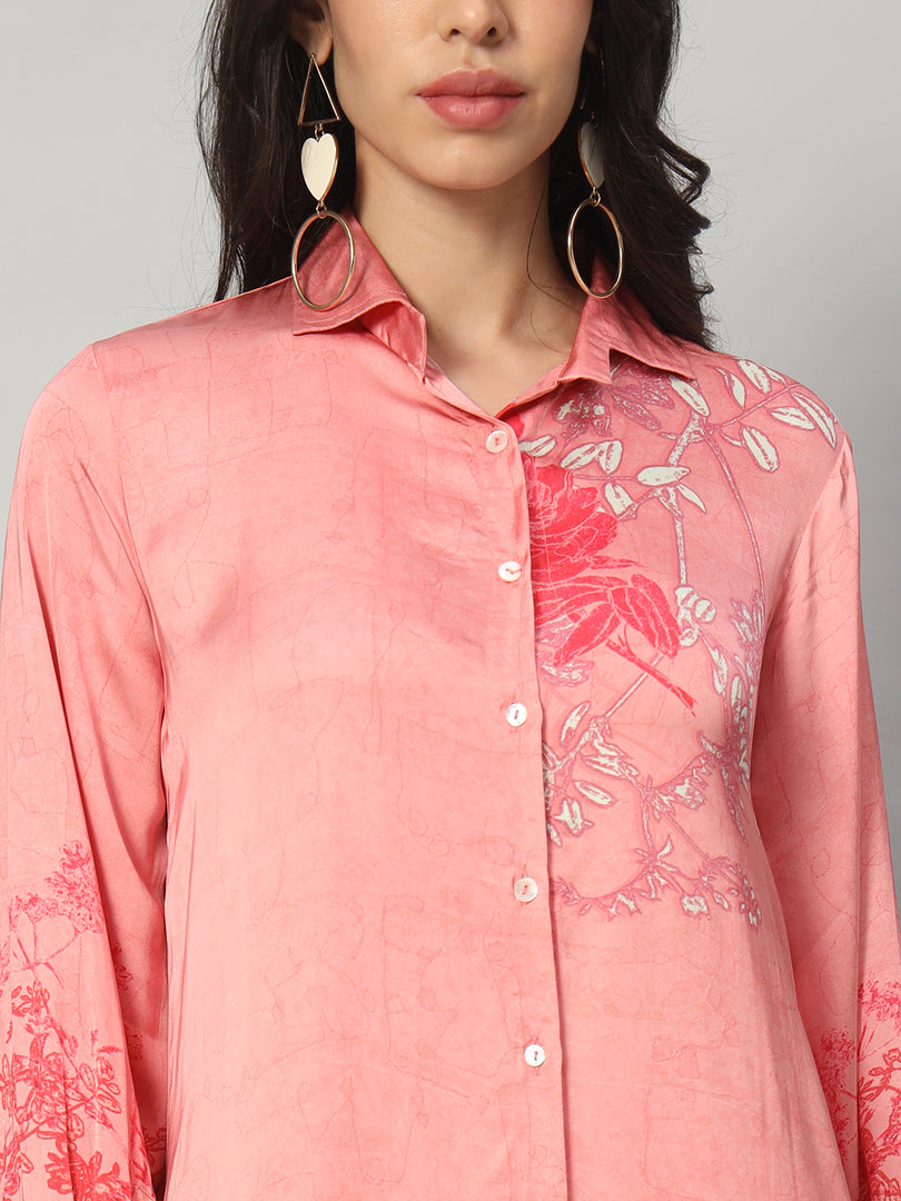 Pink Petal Shirt Dress