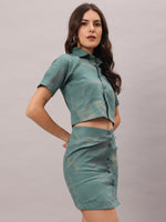 Load image into Gallery viewer, Teal Button-Down Mini Shirt
