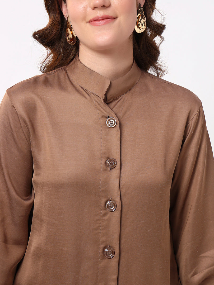 Everyday Mocha Shirt Dress