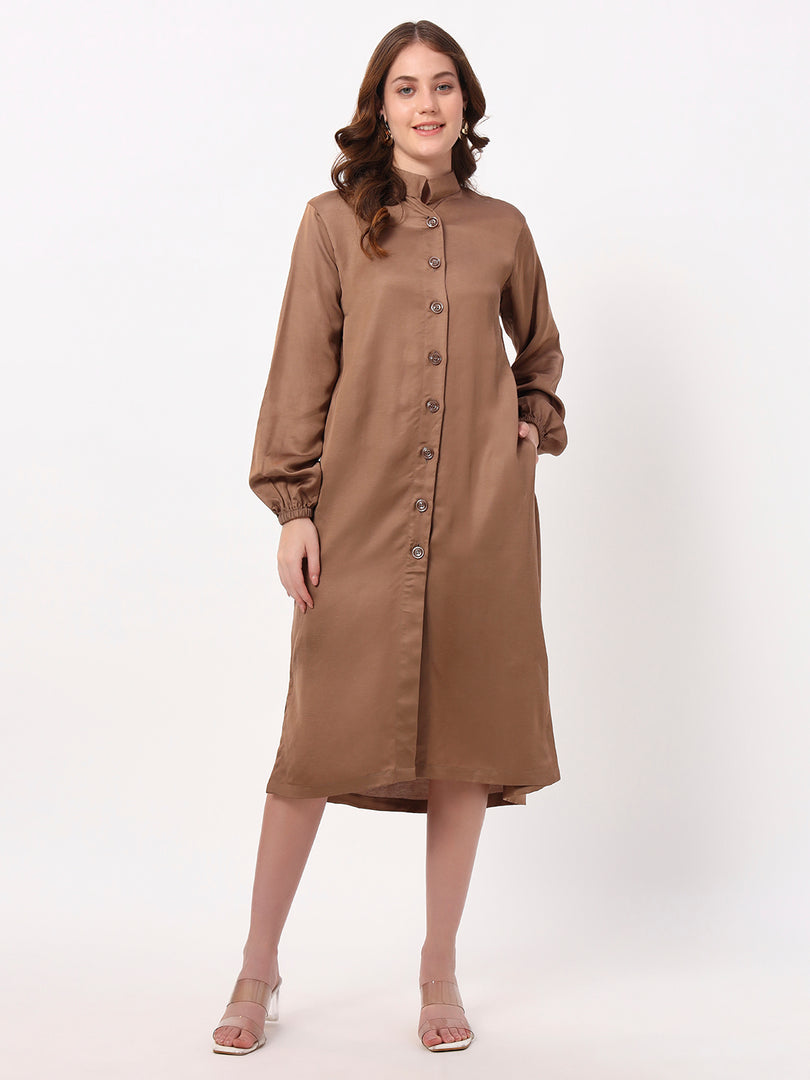 Everyday Mocha Shirt Dress