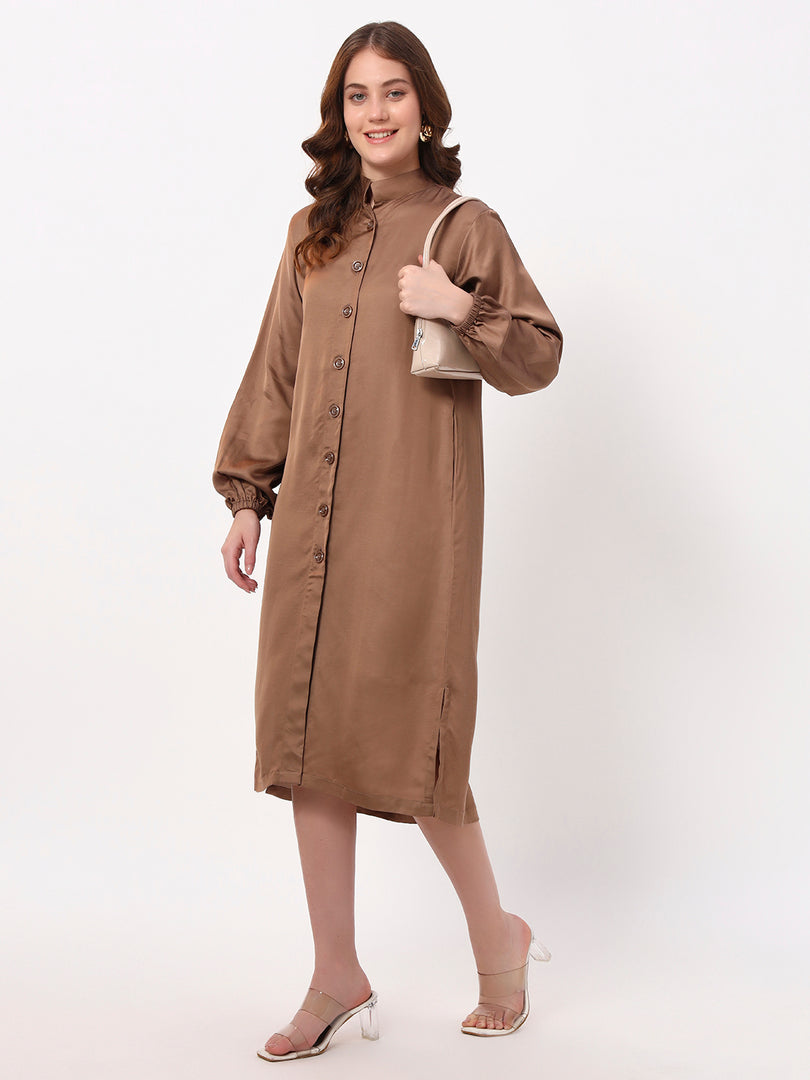 Everyday Mocha Shirt Dress