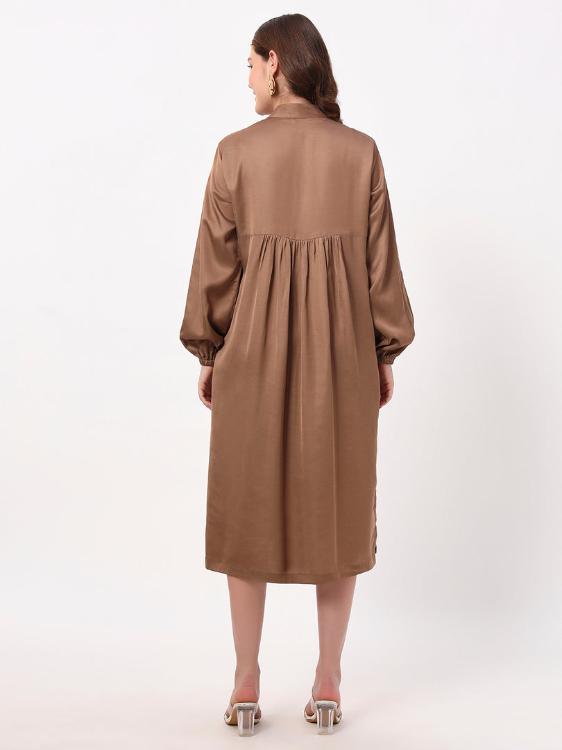Everyday Mocha Shirt Dress