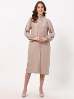 Load image into Gallery viewer, Everyday Beige Shirt Dress