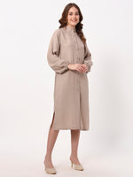 Load image into Gallery viewer, Everyday Beige Shirt Dress