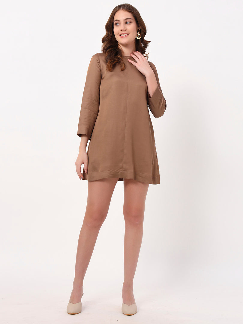 Soft Mocha Shift Dress