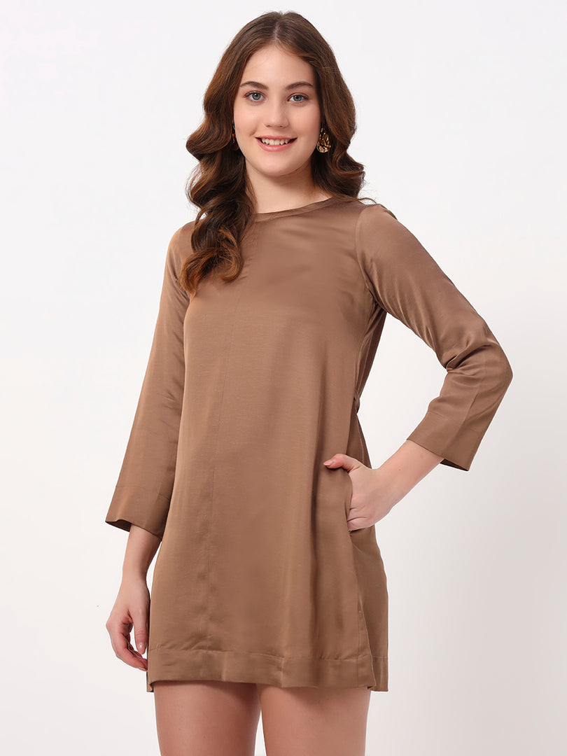 Soft Mocha Shift Dress