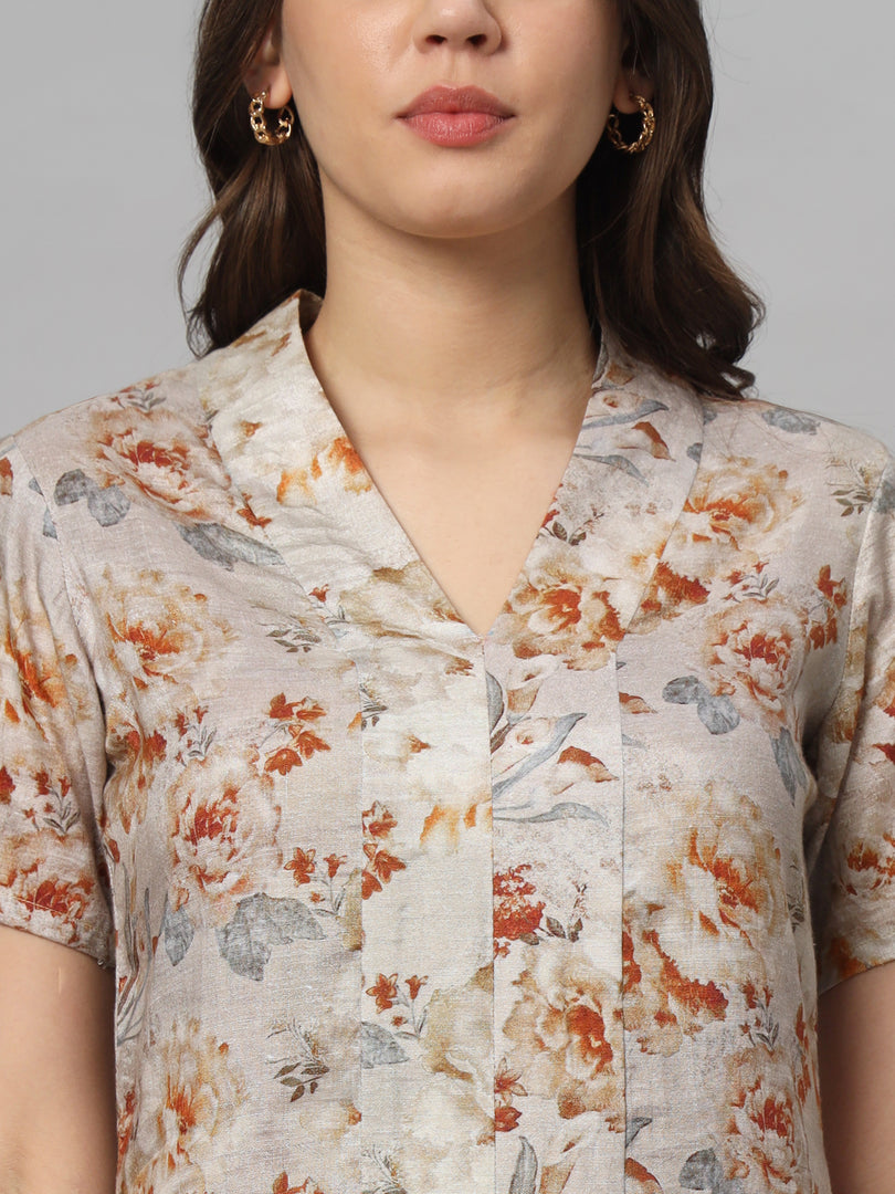 Autumn Blossom Midi Dress