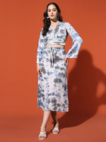 Load image into Gallery viewer, Azure Storm Tie-Dye Midi Skirt
