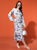 Load image into Gallery viewer, Azure Storm Tie-Dye Midi Skirt
