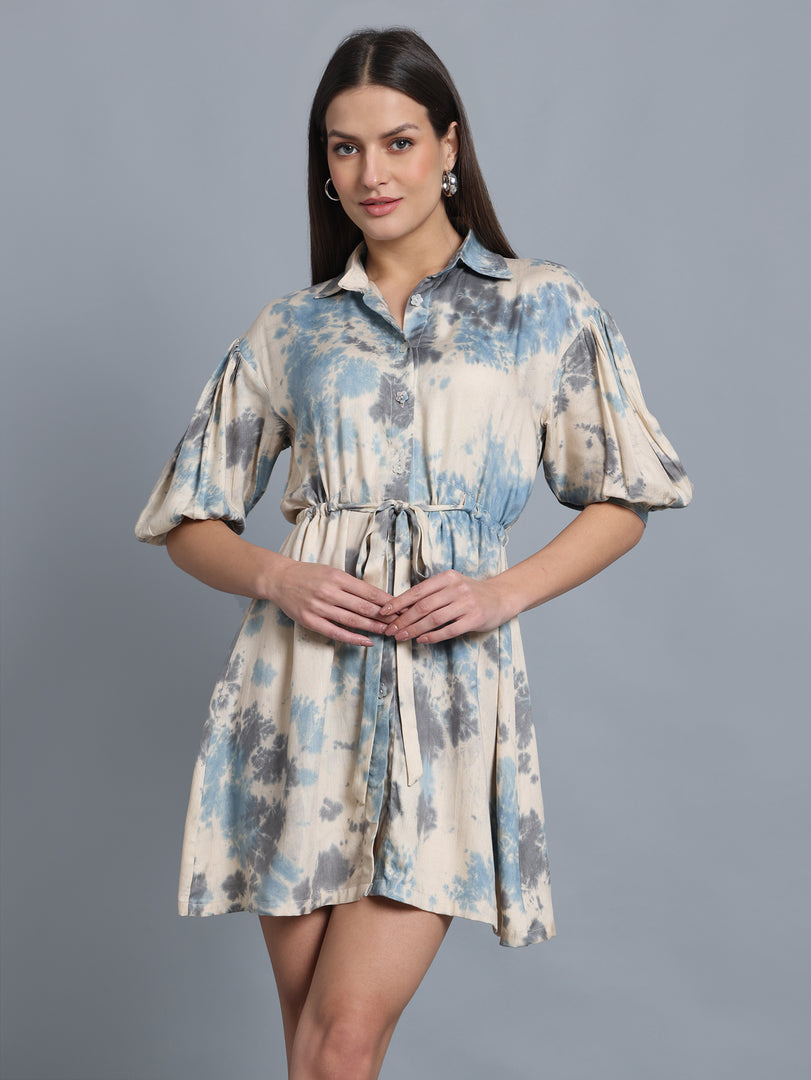 Azure Breeze Shirt Dress