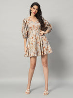 Load image into Gallery viewer, Vintage Floral Puff Sleeve Mini Dress
