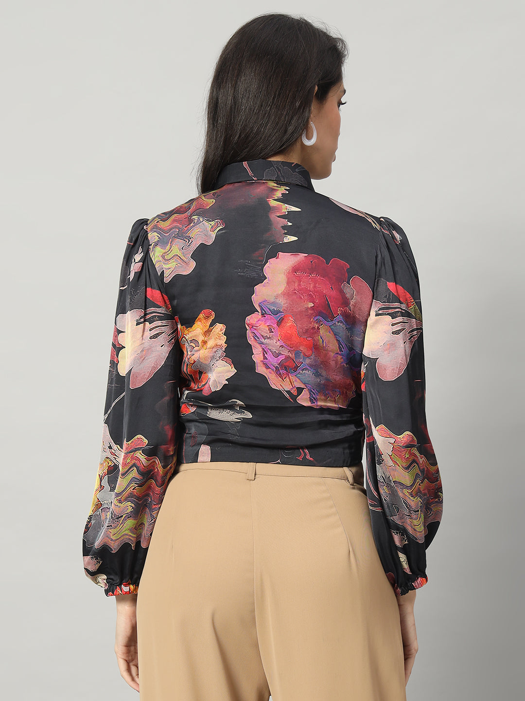 Eclipse Wrap Cutout Blouse