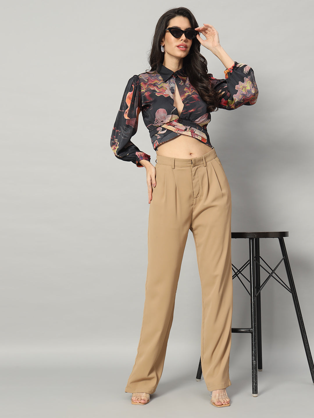 Eclipse Wrap Cutout Blouse