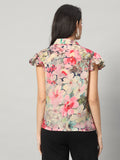 Petal Whisper Ruffle Sleeve Shirt