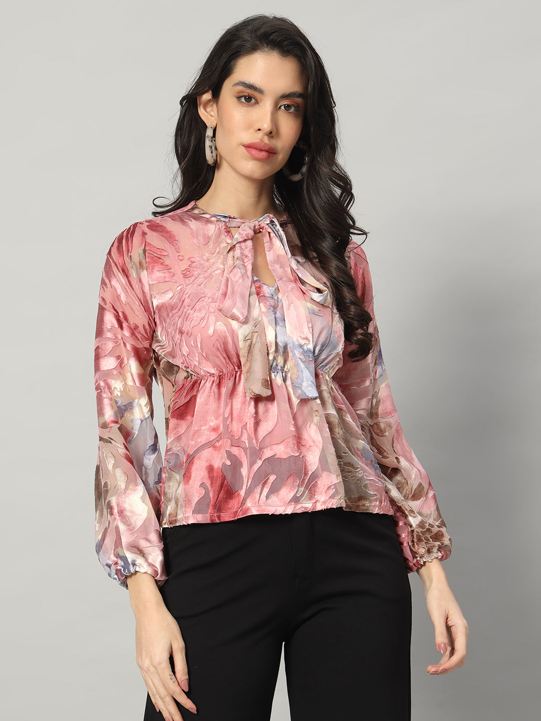 Rosy Reverie Burn-out Blouse