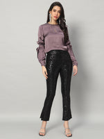 Load image into Gallery viewer, Moonlit Satin Bow-Tie Blouse
