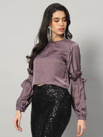 Load image into Gallery viewer, Moonlit Satin Bow-Tie Blouse
