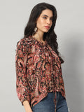 Bohemian Rhapsody Tie-Neck Blouse