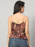 Midnight Paisley Ruffle Top