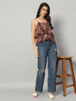 Load image into Gallery viewer, Midnight Paisley Ruffle Top
