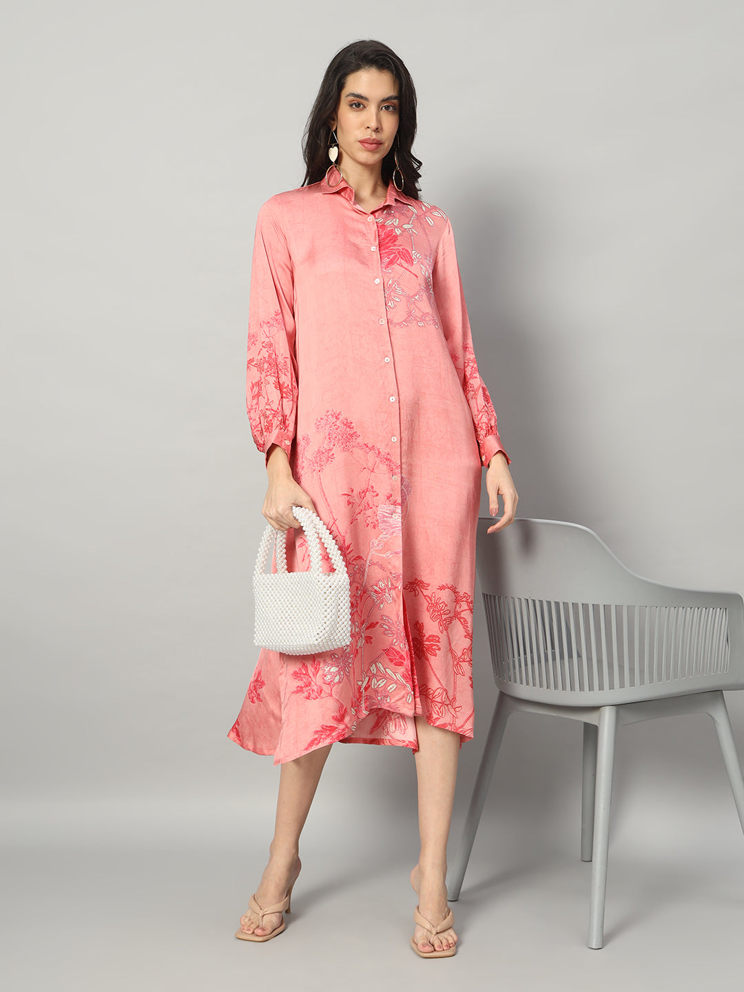 Pink Petal Shirt Dress