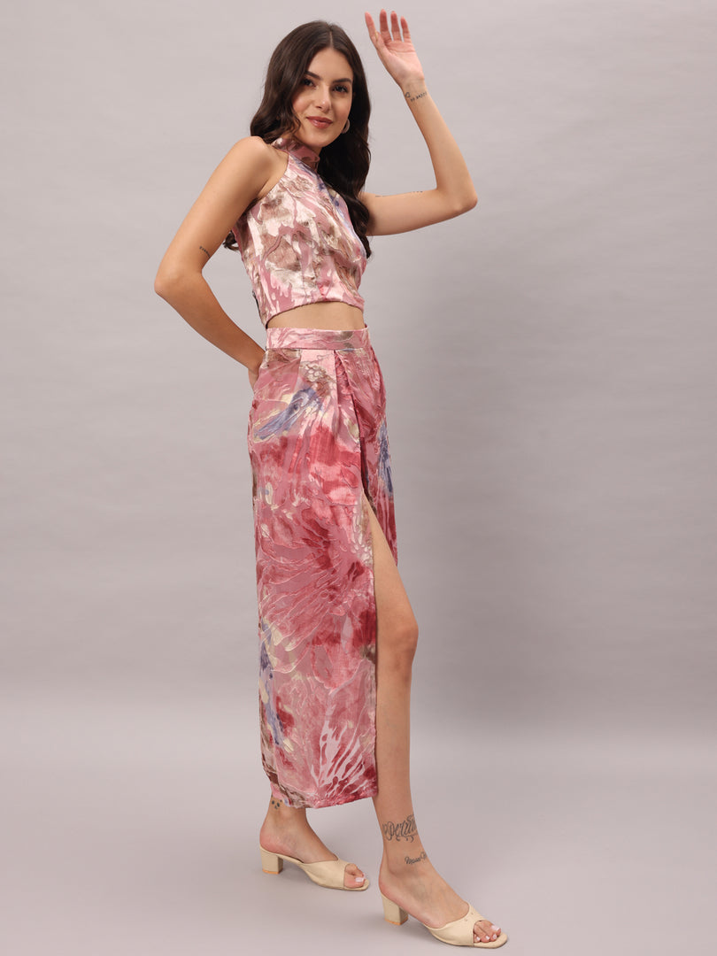 Rose Burnout Co-ord Set