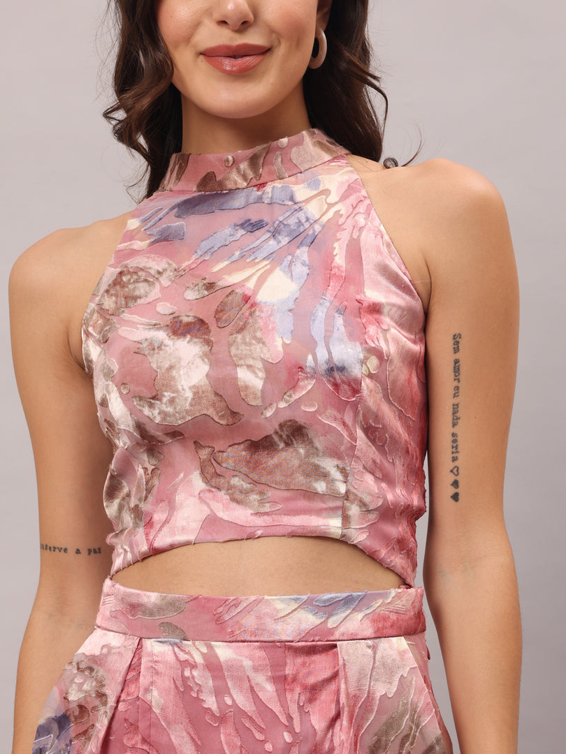 Rose Burnout Co-ord Set