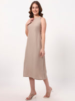 Load image into Gallery viewer, Ease Midi Dress – Beige
