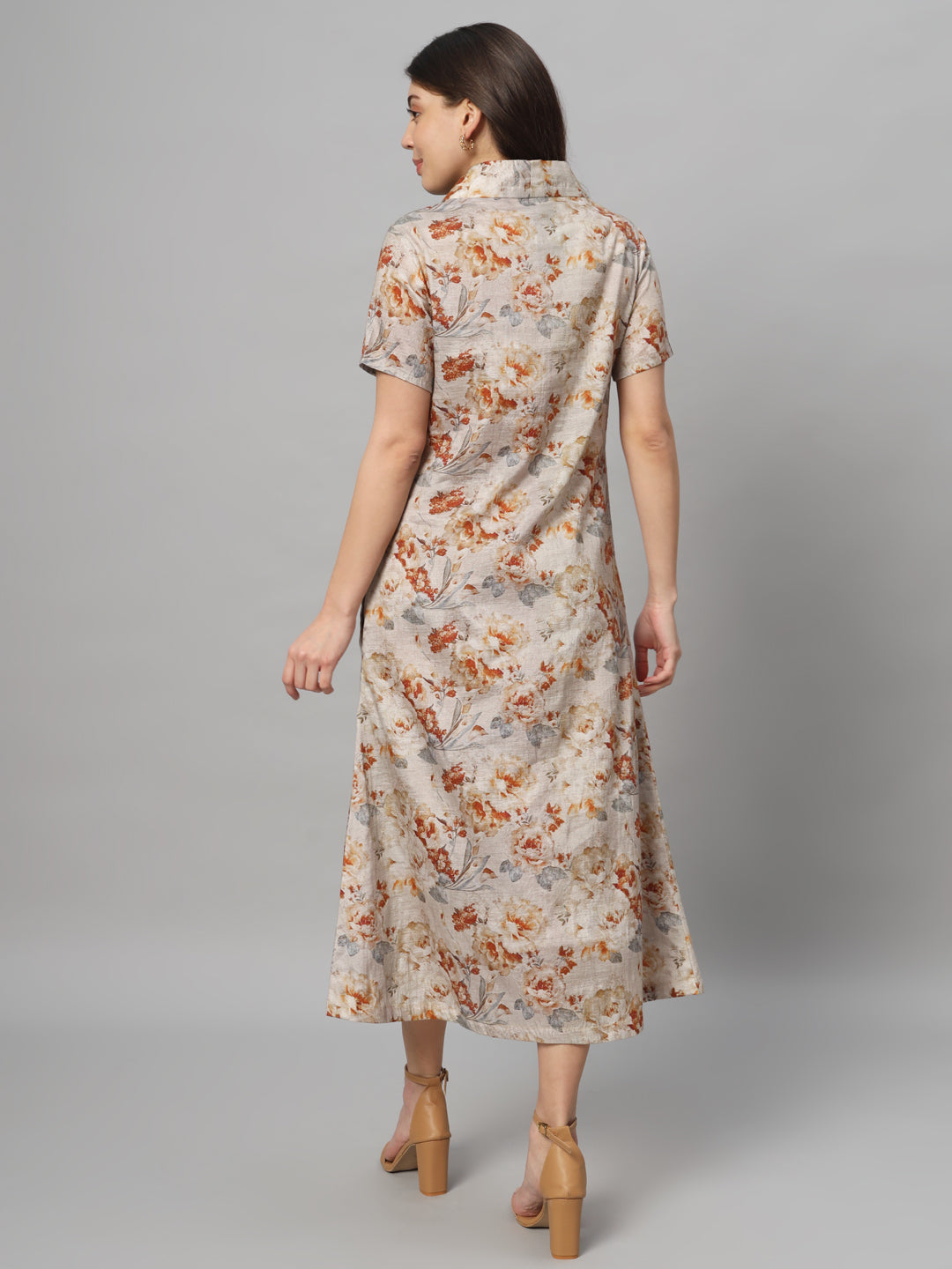 Autumn Blossom Midi Dress