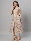 Autumn Blossom Midi Dress